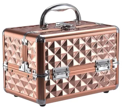 Immagine prodotto di Trousse da viaggio - Beauty case - ABS - Con specchio - 23 x 15 x 18 cm - Per gioielli e cosmetici - Oro