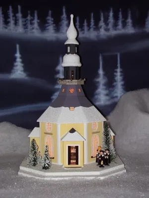 Produktbild von Lichterhaus Seiffener Kirche mit Kurrende LxBxH ca 26 x 32 x 42 cm  NEU