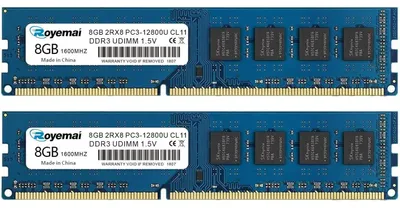 Productafbeelding van DUOMEIQI 16 GB DDR3 RAM, 2 x 8 GB DDR3 1600 PC3-12800U-11 DIMM 2Rx8, 1,5 V, CL11