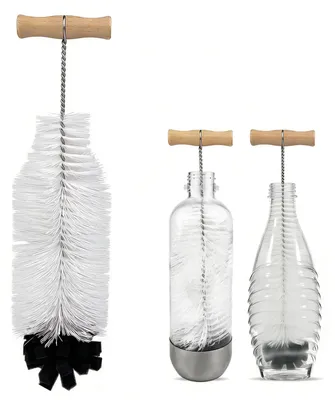 Produktbild von Glasflaschenbürste, 32 cm, mit harten Borsten und weichem Schwamm