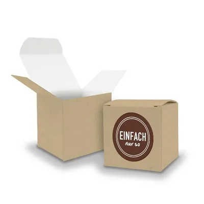 Produktbild von SET Enfach nur so (Motiv17) 24x Faltschachtel Würfel 6,5cm BRAUN + Sticker