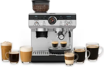Produktbild von Krups XP801T Precision Siebträgermaschine, Manuelle Espressomaschine mit Mahlwerk