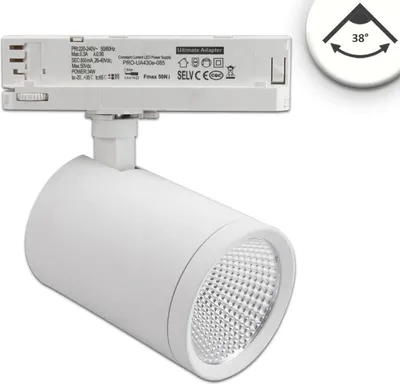 Produktbild von ISOLED 3-PH Schienen-Strahler, 35W, 38°, weiß matt, 4000K, CRI90