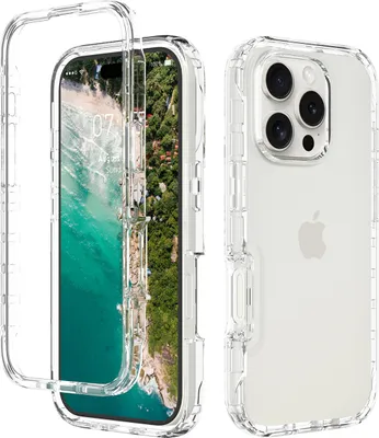 Produktbild von iPhone 16 Pro Hülle, Hybrid Transparente Rückseite TPU Bumper Stoßfest Schutzhülle für iPhone 16 Pro