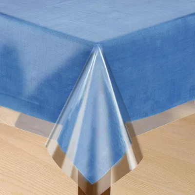 Obrázek produktu pro Ochranná fólie na stůl, průhledná, rozměry 137 x 137 cm, tloušťka 0,13 mm, PVC, voděodolná, omyvatelná