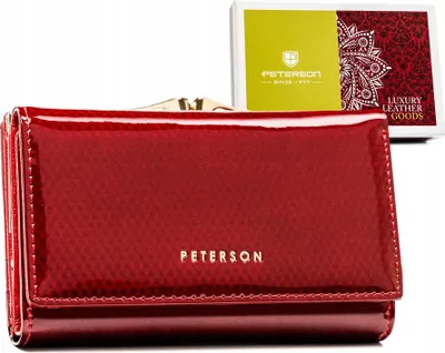 Produktbild von Damen-Geldbörse aus Leder mit Spange und Druckknopfverschluss - Peterson
