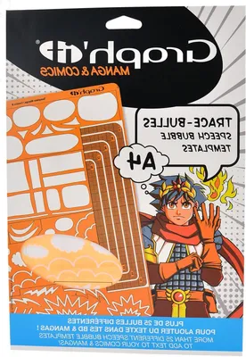 Productafbeelding van Bubble Sjabloon - Tekenhulp - Strips Tekenen - 25 Vormen - Model B - Oranje