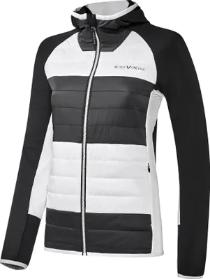 Produktbild von BLACK CREVICE - Damen Hybrid Sportjacke/Fleecejacke | Farbe: Schwarz/Weiß | Größe: 40