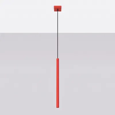 Produktbild von Pendelleuchte PASTELO 1 rot 1xG9 8W Stahl 120x8x8cm Sollux Lighting