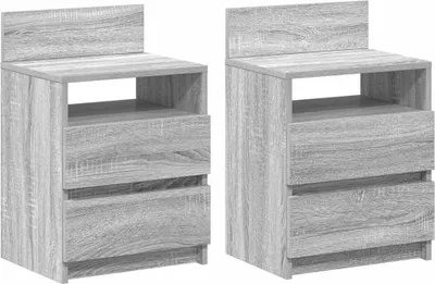 Image de Tables de chevet 2 pcs avec 2 tiroirs Gris Sonoma 40x33x60 cm