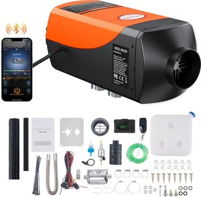 Produktbild von Diesel-Luftwärmer, 12 V, 8 kW, Bluetooth-App-Bedienung, LCD-Display, für Auto, Bus, Camper, Innenraum