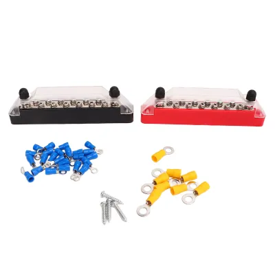 Obrázek produktu pro 14 Post Power Distribution Block,14 Way Terminal Block Set,Power Distribution Block,14 Terminals Bus Bar,Dual Row Terminal Block,Power Distribution Terminal Block