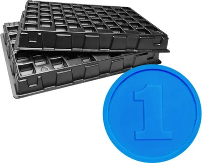 Image de Casiers de rangement avec jetons pour buvette Ø29 mm - 1000 pièces chiffre 1 bleu