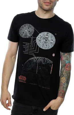 Immagine prodotto di Star Wars: Rogue One - Maglietta "Death Star Plans" da uomo BI1703 (S) (Nero)