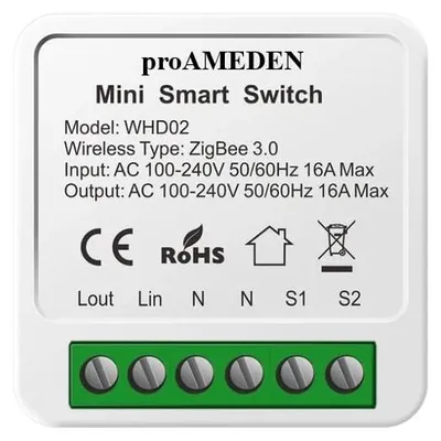 Zdjęcie produktu dla Inteligentny przełącznik ZigBee 3.0, 16A, mini inteligentny przełącznik z modułem WiFi