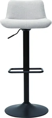 Produktbild von Miliboo - Barhocker höhenverstellbar und um 360° drehbar aus Stoff mit strukturiertem Samteffekt in Beige und Metall (2er-Set) BOOST