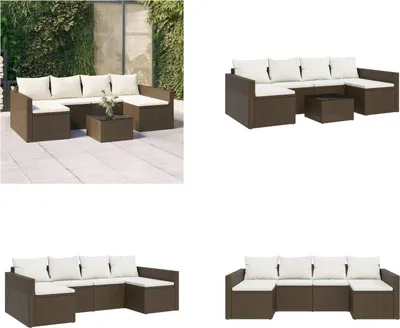 Produktbild von vidaXL 2 tlg. Garten Lounge Set mit Kissen Braun Poly Rattan - Garten Lounge Set - Garten Lounge Sets - Lounge Set - Gartenmöbel