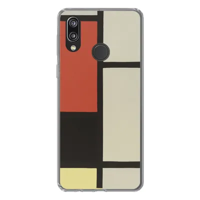Produktbild von MuchoWow® Handyhülle Schutzhülle Hülle für Huawei P20 Lite (2020) Komposition mit rotem Quadrat, schwarz, blau - Piet Mondrian Silikon Softcase Handy Hülle - Kartenhalter