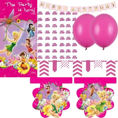 Produktbild von Partydeko Set Tinkerbell Partyset Kindergeburtstag Geburtstag Party