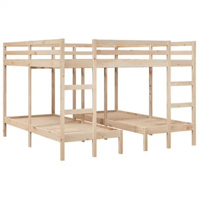 Obrázek produktu pro vidaXL Trojpatrová postel 200x200/80x200 cm z masivního borovicového dřeva