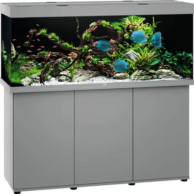 Produktbild von Aquariumkombination JUWEL Rio 450 SBX mit LED-Beleuchtung, Heizer, Filter und Unterschrank grau