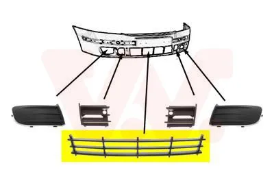 Produktbild von VAN WEZEL Lüftungsgitter Grill Stoßfänger für SKODA Octavia II Combi (1Z5)