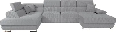Produktbild von MIRJAN24 Wohnlandschaft Cotere Bis Cord, U-Form Eckcouch mit Schlaffunktion und Bettkasten (Farbe: Poso 110, Seite: Links)
