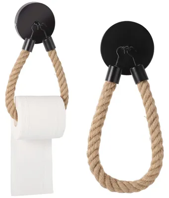 Produktbild von Vintage Wand-Toilettenpapierhalter mit Juteseil
