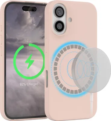 Produktbild von EAZY CASE Silikon MagSafe Handyhülle kompatibel mit Apple iPhone 16 Hülle mit Kameraschutz, Silikonhülle, Schutzhülle Rosa