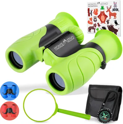 Produktbild von Flyweight Fernglas für Kinder, Einstellbares Kinder-Fernglas für Mädchen & Jungen im Alter von 3 4 5 6 7 8 9 10 Jahre, Ungiftiger Kunststoff, Robuster Spielzeug Feldstecher für Kinder ab 3 Jahre