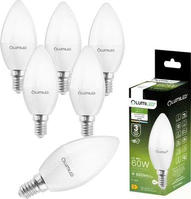 Produktbild von LUMILED LED Lampe 6 Stück Set E14 B35 Kerzenlampe 8W ersetzt 60W 230V 880lm 4000K Neutralweiß Nicht Dimmbar für Kronleuchter und Deckenlampe Kerze Leuchtmittel Kerzenform