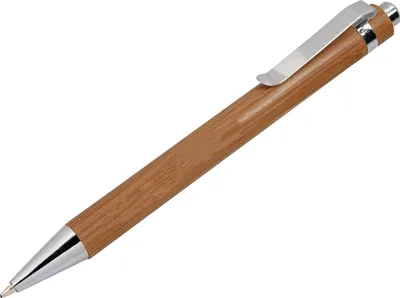 Produktbild von Holz-Kugelschreiber aus Bambus / mit Metallclip