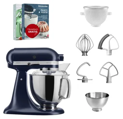Produktbild von KitchenAid 4,8 L 5KSM175 Artisan Küchenmaschine Icelover mit Eiszubereiter Tintenblau