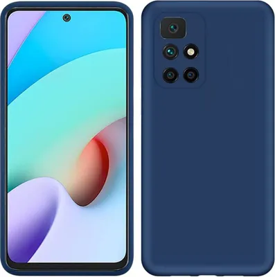 Produktbild von Redmi 10 Hülle, Flüssig Silikon Weich Gummi Schutzhülle für Xiaomi Redmi 10 Blau