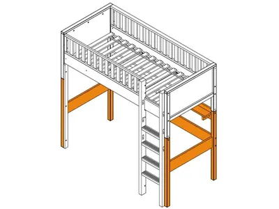 Produktbild von SUPPORTSET HOCHBETT XL NORDIC WEIß