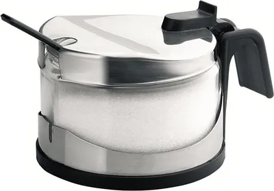 Produktbild von Ibili Zuckervorratsbehälter, Edelstahl/Glas, 0,2 l, Silber/Schwarz