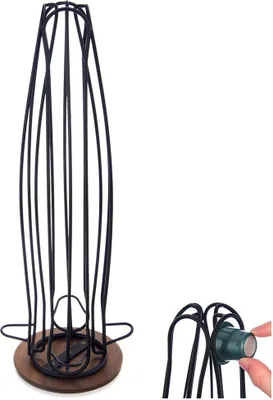 Zdjęcie produktu dla Stojak na kapsułki do kawy obrotowy metalowy czarny RADKA 40 cm