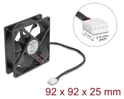 Obrázek produktu pro DeLOCK 67302, Ventilátor, 9,2 cm, 1,21 m³/h, Černá