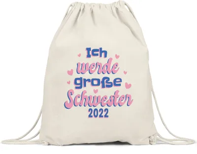 Produktbild von Ich Werde Große Schwester 2022 Turnbeutel Gymsack Süßes Motiv Schwangerschaft Idee Geschenk Baby-News