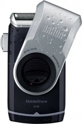Obrázek produktu pro Braun MobileShave M-90, Modrá, Stříbrná, Bezdrátový, 60 min