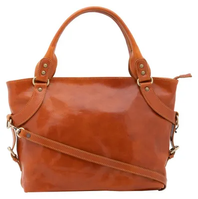 Produktbild von Damenhandtasche aus echtem Rindsleder Abnehmbare Schulterriemen ROSSO UNICA 43x28x12 cm 5579-Rosso