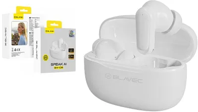 Produktbild von Bluetooth Headset - BW08 - weiß - mit KI Echtzeit-Übersetzung in 100 Sprachen + KI Assistent