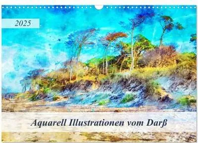 Produktbild von Aquarell Illustrationen vom Darß (Wandkalender 2025 DIN A3 quer), CALVENDO Monatskalender