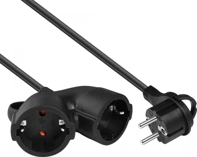 Produktbild von Schuko Verlängerungskabel - 2x Schuko female - 3 meter - Schwarz - Allteq