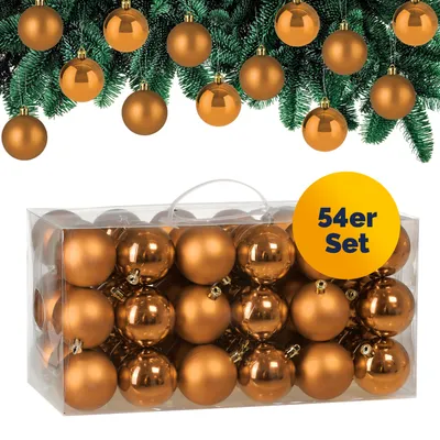 Immagine prodotto di Deuba Palline per Albero di Natale 54pz Palle Natalizie Decorazioni Addobbi Feste Decori Bronzo