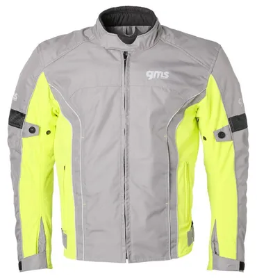 Productafbeelding van GMS Lagos waterdichte motorfietsjas, textiel, grijs/geel, maat L