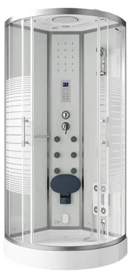Produktbild von HOME DELUXE - Dampfdusche WHITE PEARL - Maße 90 x 90 cm - inkl. Dampffunktion, Regendusche, Radio und Zubehör I Fertigdusche, Dusche, Duschtempel