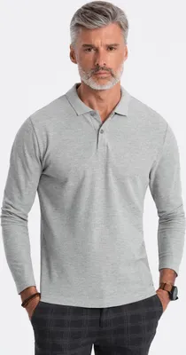 Zdjęcie produktu dla Ombre Clothing Koszulka męska z długim rękawem Sabibya szary melanż XXL