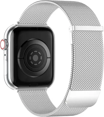 Obrázok produktu pre Náhradný opasok kompatibilný s hodinkami Apple Watch, magnetický z nehrdzavejúcej ocele, uni, A0603, strieborná veľkosť 42/44/45/49 mm