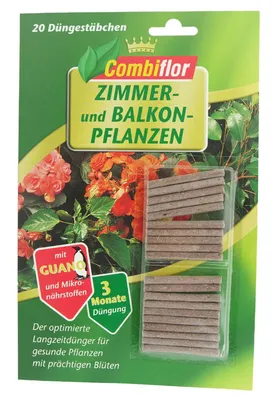 Produktbild von Düngestäbchen mit Naturguano 20 Stäbchen – Für prachtvolle Zimmerpflanzen & Balkonpflanzen – 3 Monate Nährstoffversorgung